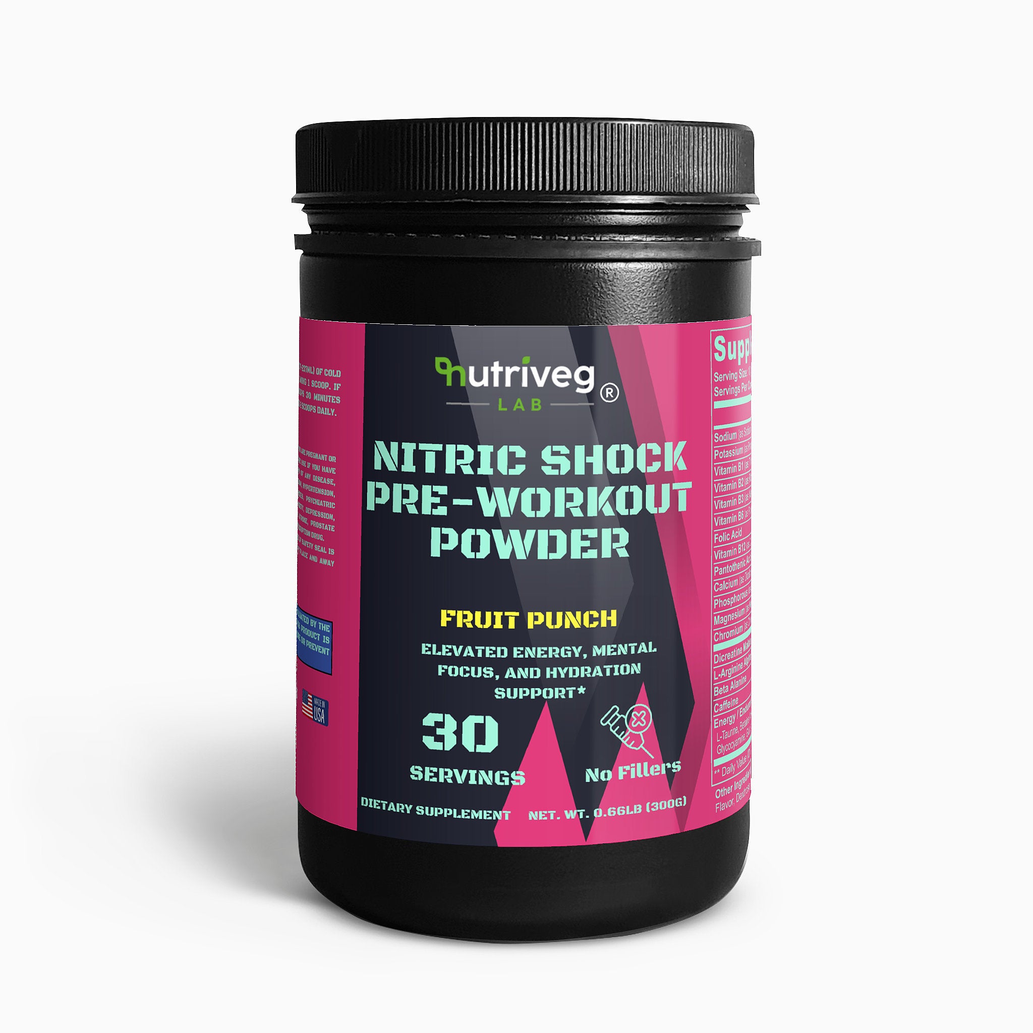 Nitric Shock Pre-Workout Powder β Fruit Punch Flavor