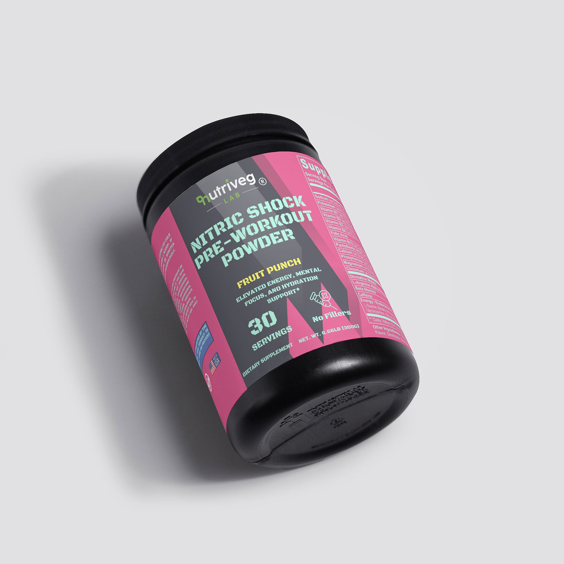 Nitric Shock Pre-Workout Powder – Fruit Punch Flavor