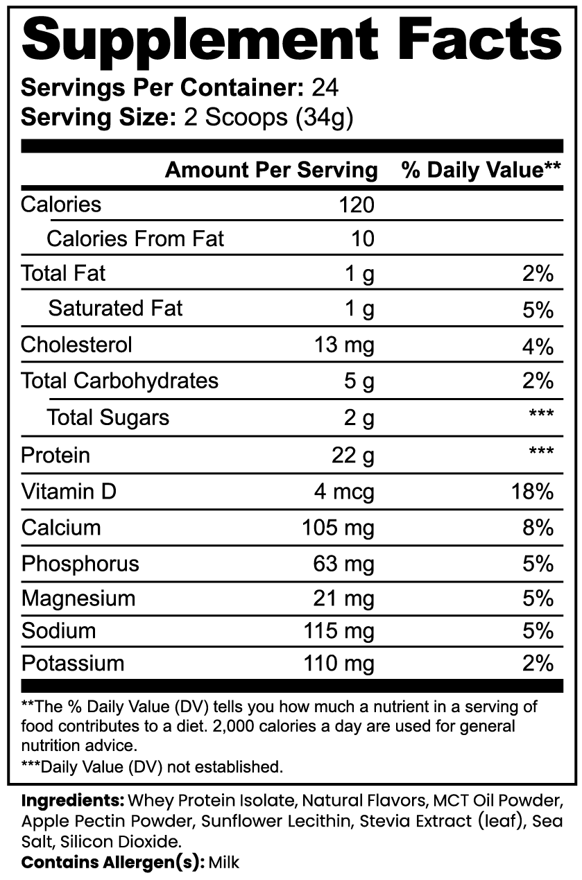 Advanced 100% Whey Protein Isolate – Vanilla Flavor