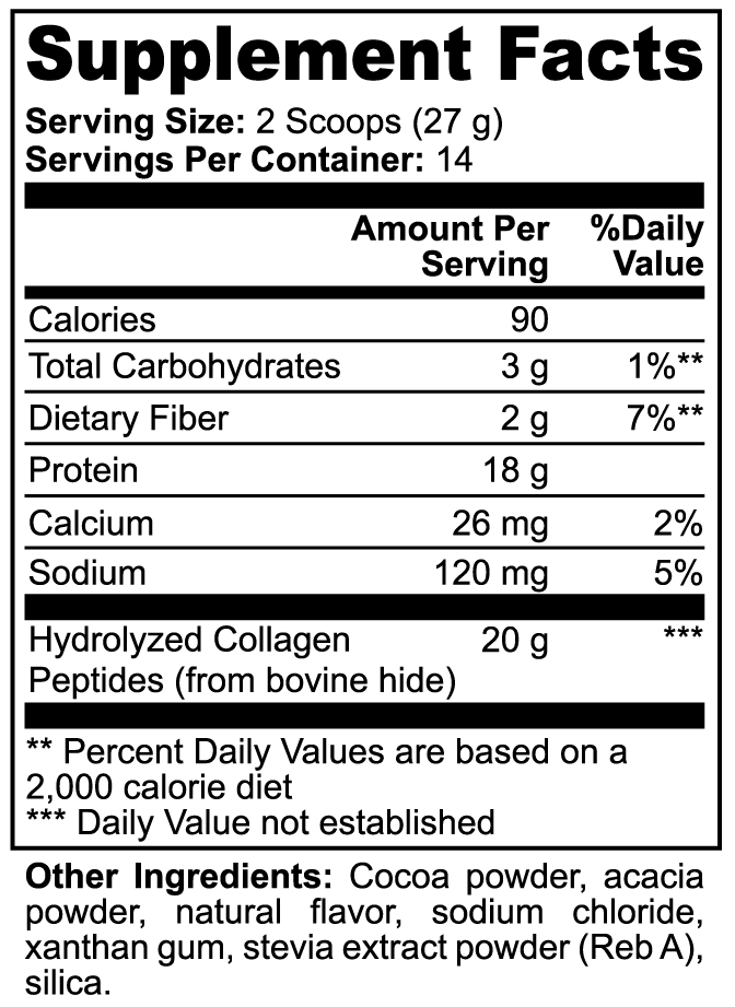 Grass-Fed Collagen Peptide Powder – Chocolate Flavor