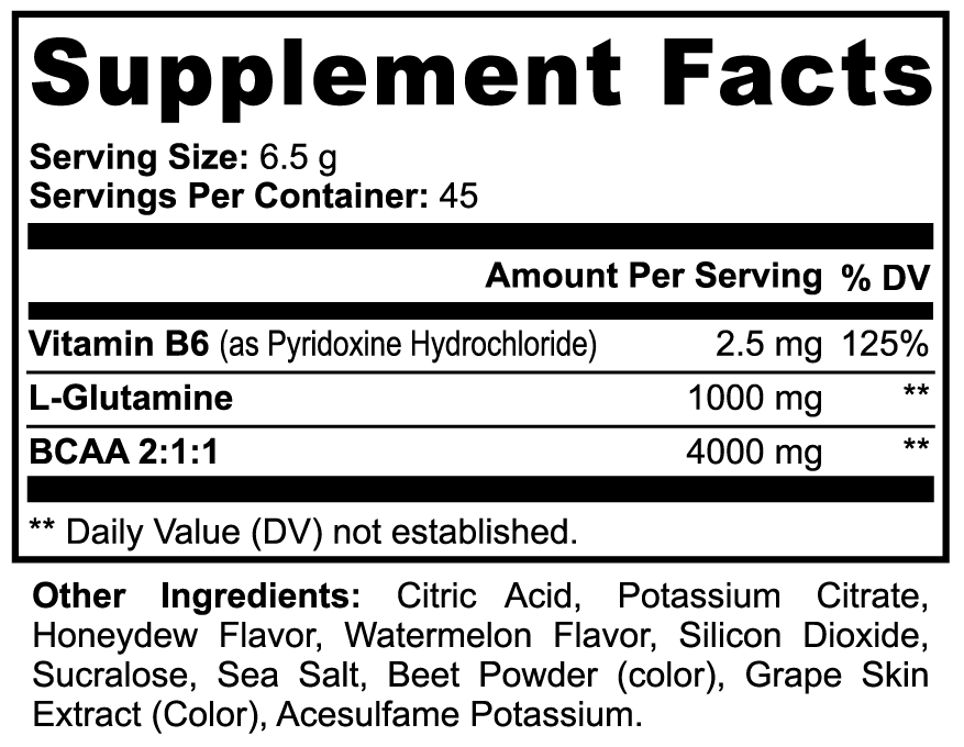 BCAA Post Workout Powder – Honeydew/Watermelon Flavor